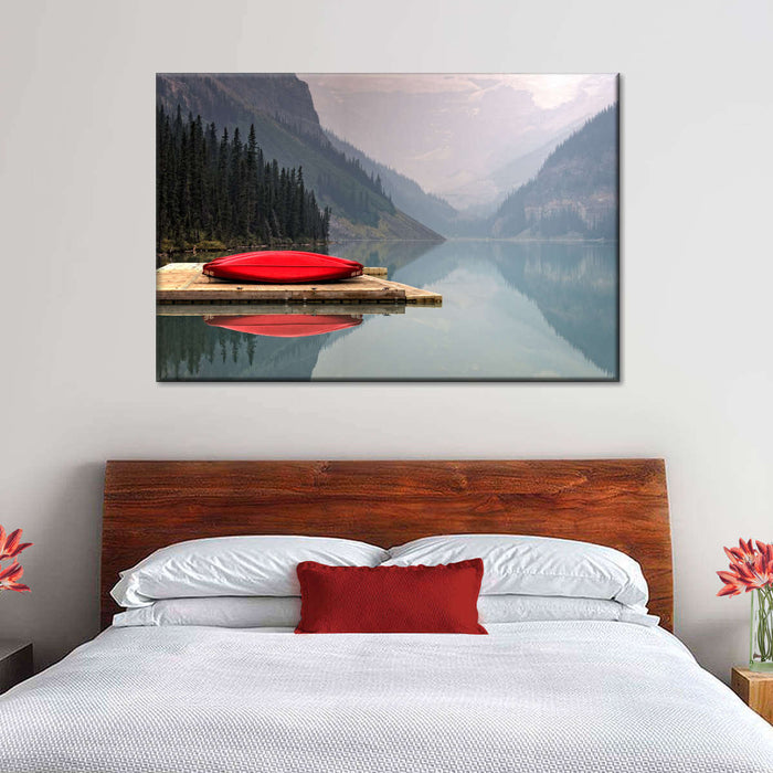 Mountain Lake Kayak Wall Art