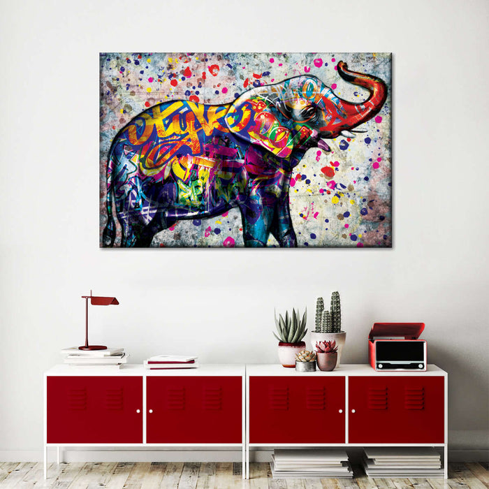 Epic Colorful Elephant Wall Art