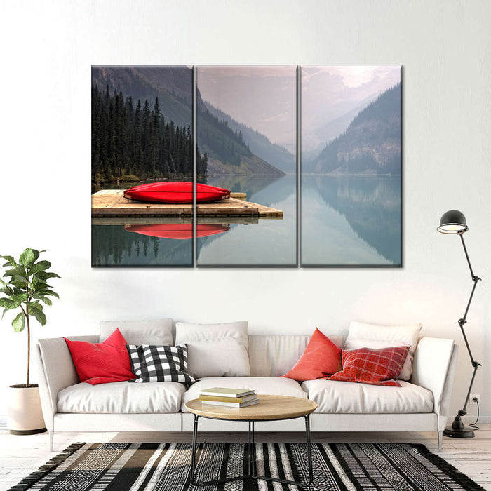 Mountain Lake Kayak Wall Art