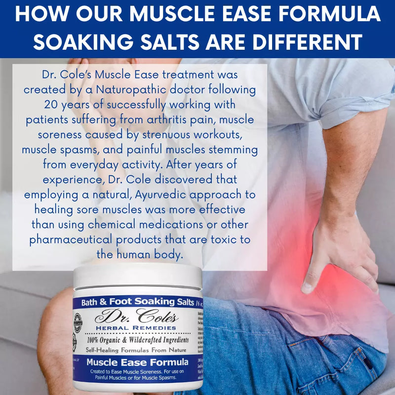 COLEHERBALS LLC 20 - Dr. Cole's Muscle Ease Soaking Salts Herbal Light Gray