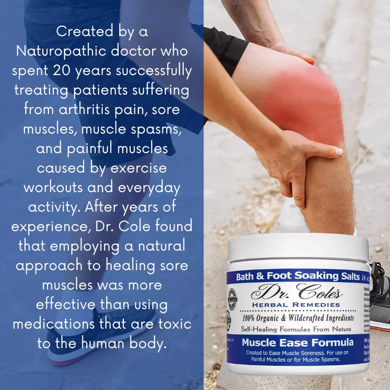 COLEHERBALS LLC 20 - Dr. Cole's Muscle Ease Soaking Salts Herbal Steel Blue