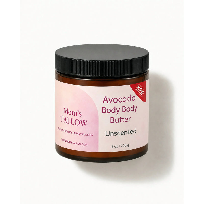 Mom’s Tallow Avocado Tallow Body Butter (8 oz) White Smoke UNSCENTED