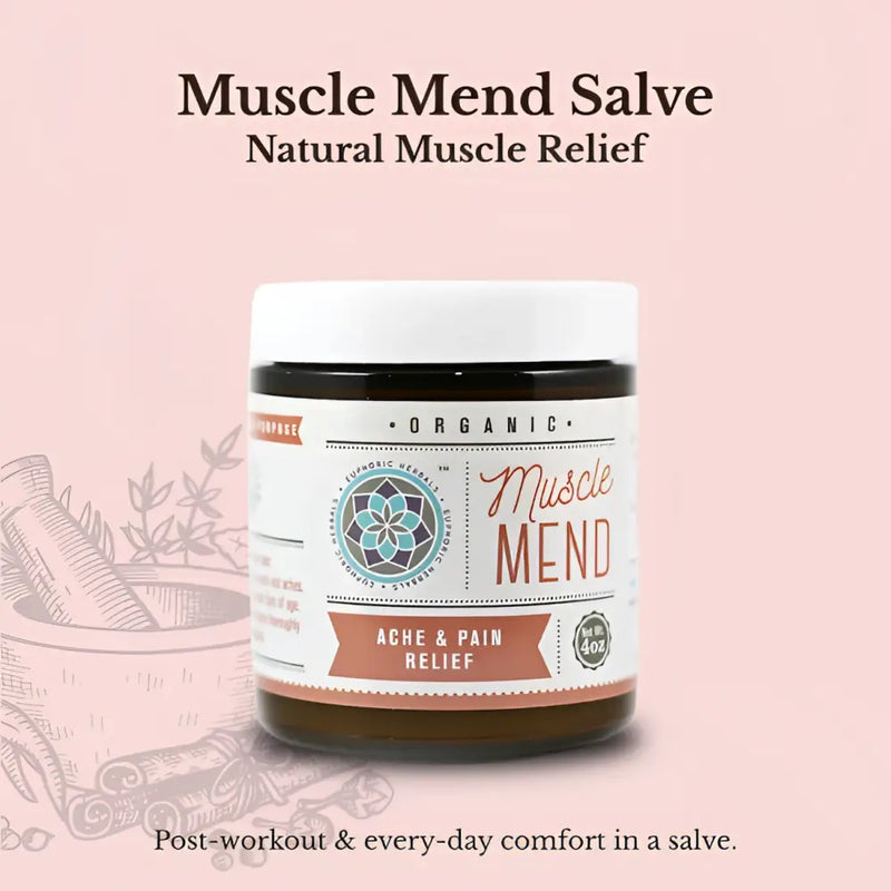 Euphoric Herbals Muscle Mend Salve Salve Misty Rose 8oz,4oz,1oz