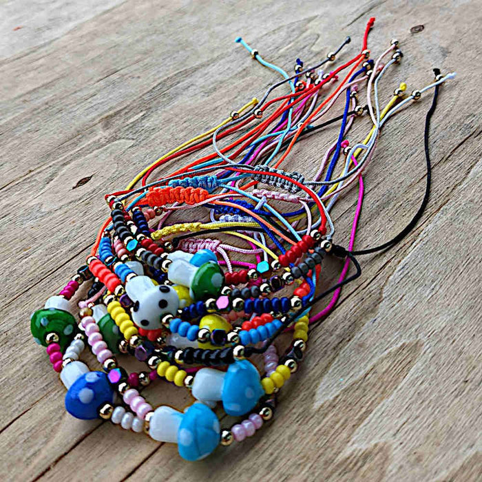 Threddies Mushroom Adjustable String Bracelets