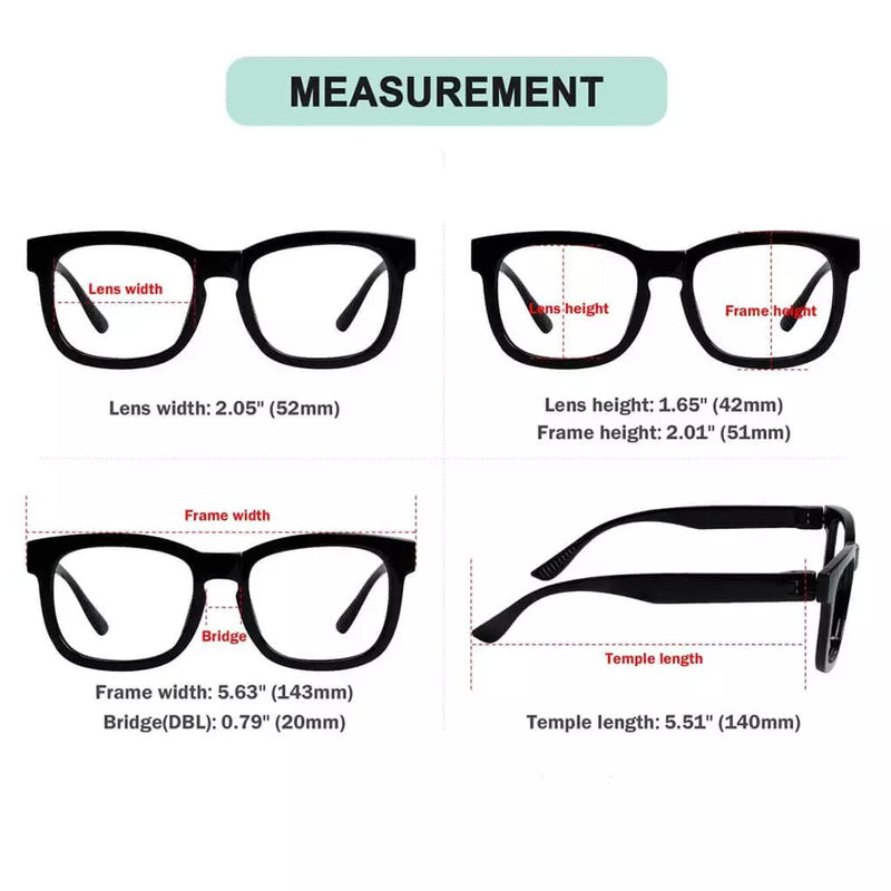 eyekeeper.com (Must Buy Both Eyes) Metalless Screwless Reading Glasses with Different Strength PR033 (Black) Eyeglasses