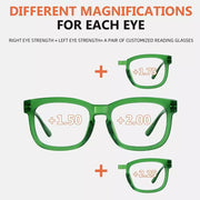 eyekeeper.com (Must Buy Both Eyes) Metalless Screwless Reading Glasses with Different Strength PR033 (Green) Eyeglasses