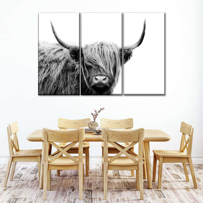 BW Highland Cow Wall Art