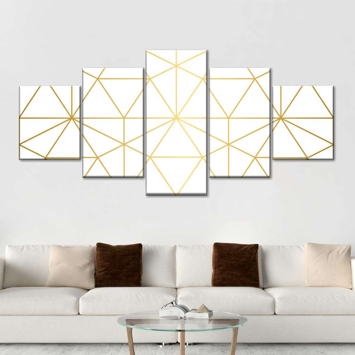 Golden Lattice Wall Art