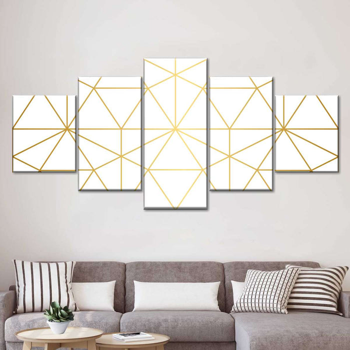 Golden Lattice Wall Art