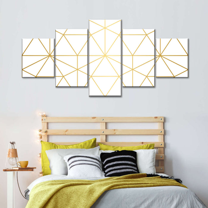 Golden Lattice Wall Art