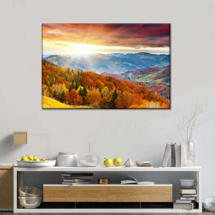 Mountain With Trees Wall Art