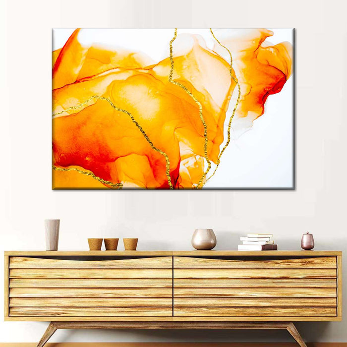 Abstract Orange Spill Wall Art