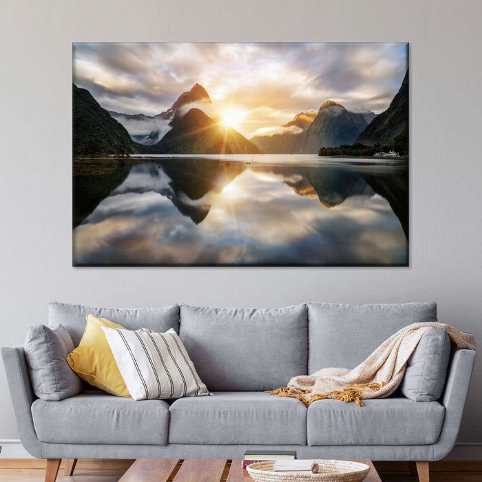 Milford Sound Mountain Sunrise Wall Art