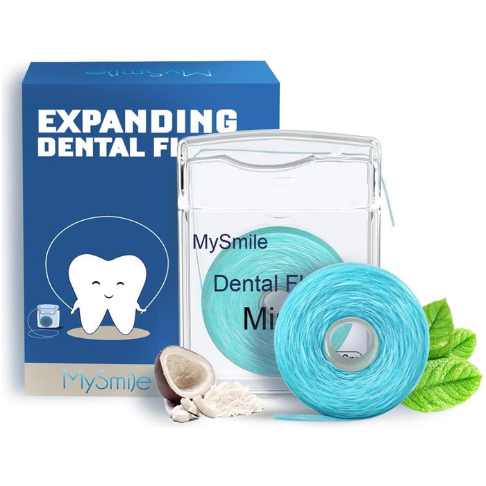 MySmile® Woven Dental Floss, Mint, Waxed, Expanding