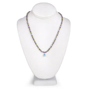 Bids.com 32.50 Carat Genuine Multi Stones .925 Sterling Silver Necklace Necklaces White Smoke