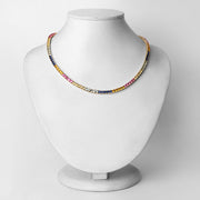 Bids.com 11.65 Carat Created Multi Sapphire .925 Sterling Silver Necklace Necklaces