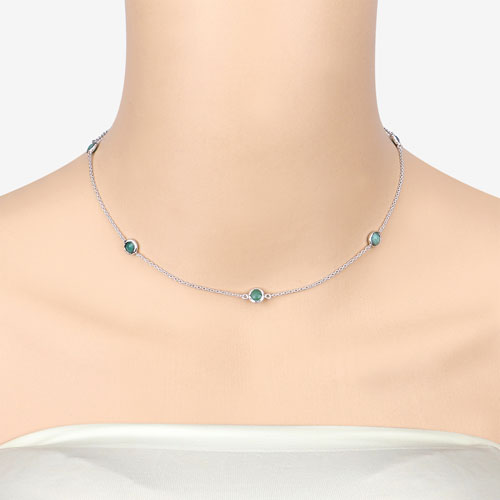 Bids.com 1.89 Carat Genuine Emerald .925 Sterling Silver Necklace Necklaces