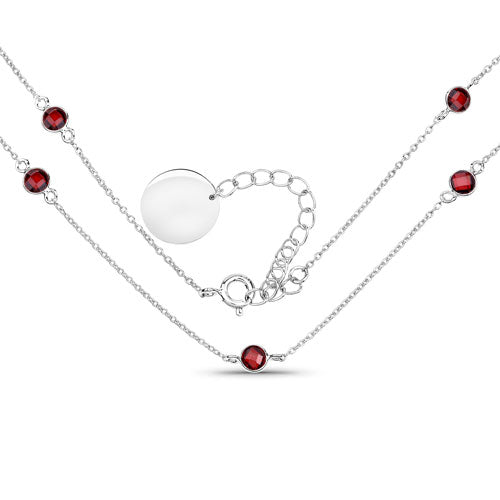 Bids.com 2.10 Carat Genuine Garnet .925 Sterling Silver Necklace Necklaces