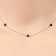 Bids.com 2.10 Carat Genuine Garnet .925 Sterling Silver Necklace Necklaces