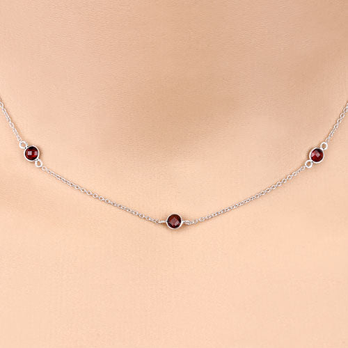 Bids.com 2.10 Carat Genuine Garnet .925 Sterling Silver Necklace Necklaces