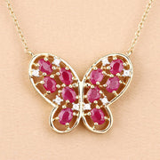 Bids.com 2.36 Carat Genuine Ruby and White Zircon .925 Sterling Silver Necklace Necklaces
