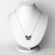 Bids.com 2.36 Carat Genuine Ruby and White Zircon .925 Sterling Silver Necklace Necklaces