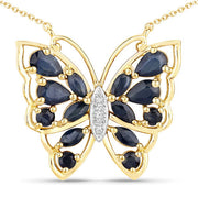 Bids.com 2.94 Carat Genuine Blue Sapphire and White Zircon .925 Sterling Silver Necklace Necklaces