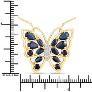 Bids.com 2.94 Carat Genuine Blue Sapphire and White Zircon .925 Sterling Silver Necklace Necklaces