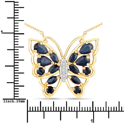 Bids.com 2.94 Carat Genuine Blue Sapphire and White Zircon .925 Sterling Silver Necklace Necklaces