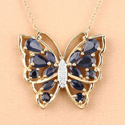 Bids.com 2.94 Carat Genuine Blue Sapphire and White Zircon .925 Sterling Silver Necklace Necklaces