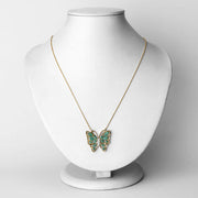 Bids.com 2.60 Carat Genuine Emerald and White Zircon .925 Sterling Silver Necklace Necklaces