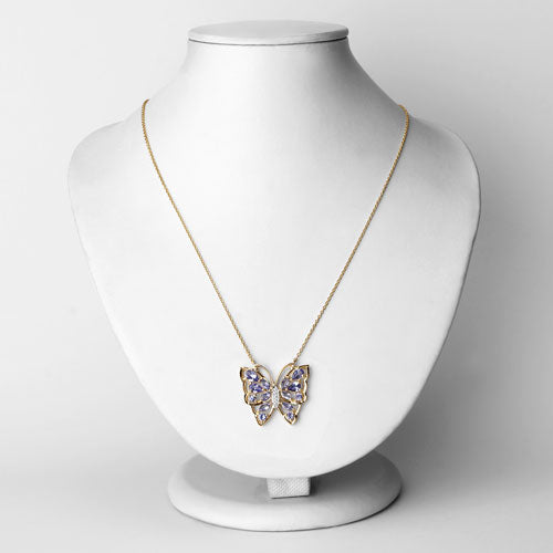 Bids.com 2.76 Carat Genuine Tanzanite and White Zircon .925 Sterling Silver Necklace Necklaces