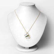 Bids.com 0.51 Carat Genuine Emerald and White Zircon .925 Sterling Silver Necklace Necklaces