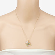 Bids.com 0.51 Carat Genuine Emerald and White Zircon .925 Sterling Silver Necklace Necklaces