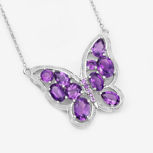 Bids.com 4.32 Carat Genuine Amethyst .925 Sterling Silver Necklace Necklaces