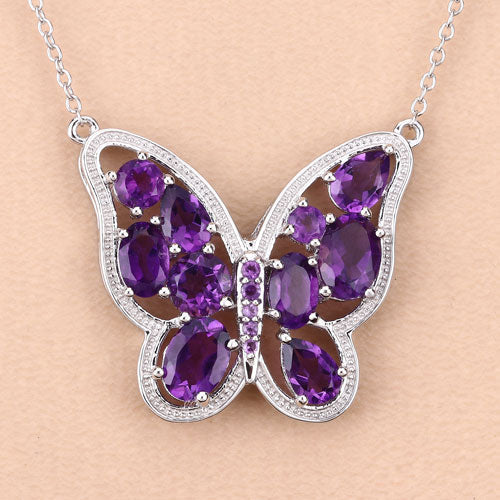 Bids.com 4.32 Carat Genuine Amethyst .925 Sterling Silver Necklace Necklaces