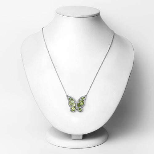 Bids.com 4.65 Carat Genuine Peridot .925 Sterling Silver Necklace Necklaces