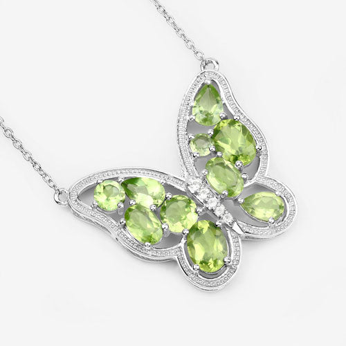 Bids.com 4.65 Carat Genuine Peridot .925 Sterling Silver Necklace Necklaces