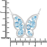 Bids.com 5.54 Carat Genuine Swiss Blue Topaz .925 Sterling Silver Necklace Necklaces