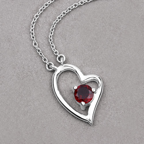 Bids.com 0.60 Carat Genuine Garnet .925 Sterling Silver Necklace Necklaces