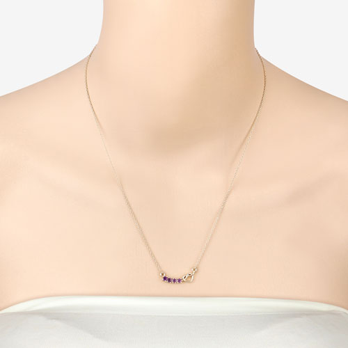 Bids.com 0.24 Carat Genuine Amethyst .925 Sterling Silver Necklace Necklaces