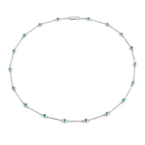 Bids.com 1.80 Carat Genuine Emerald .925 Sterling Silver Necklace Necklaces