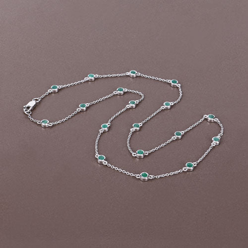 Bids.com 1.80 Carat Genuine Emerald .925 Sterling Silver Necklace Necklaces