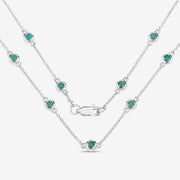 Bids.com 1.80 Carat Genuine Emerald .925 Sterling Silver Necklace Necklaces