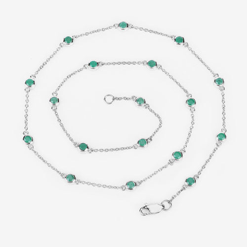 Bids.com 1.80 Carat Genuine Emerald .925 Sterling Silver Necklace Necklaces