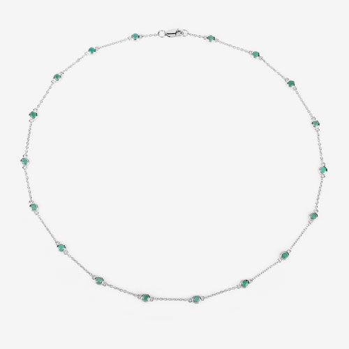 Bids.com 1.80 Carat Genuine Emerald .925 Sterling Silver Necklace Necklaces