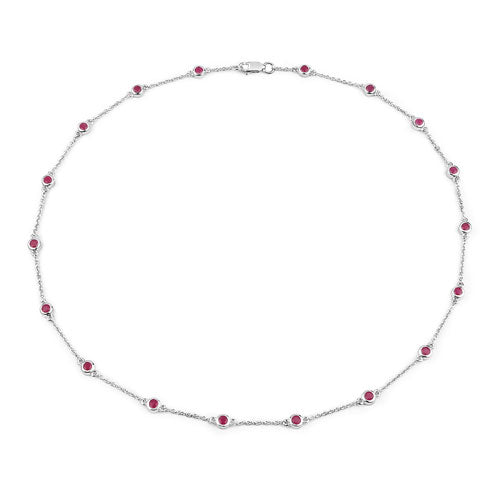 Bids.com 2.34 Carat Genuine Ruby .925 Sterling Silver Necklace Necklaces