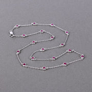 Bids.com 2.34 Carat Genuine Ruby .925 Sterling Silver Necklace Necklaces