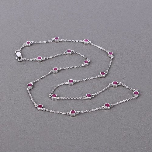 Bids.com 2.34 Carat Genuine Ruby .925 Sterling Silver Necklace Necklaces