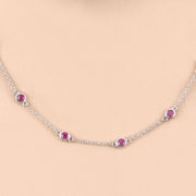 Bids.com 2.34 Carat Genuine Ruby .925 Sterling Silver Necklace Necklaces